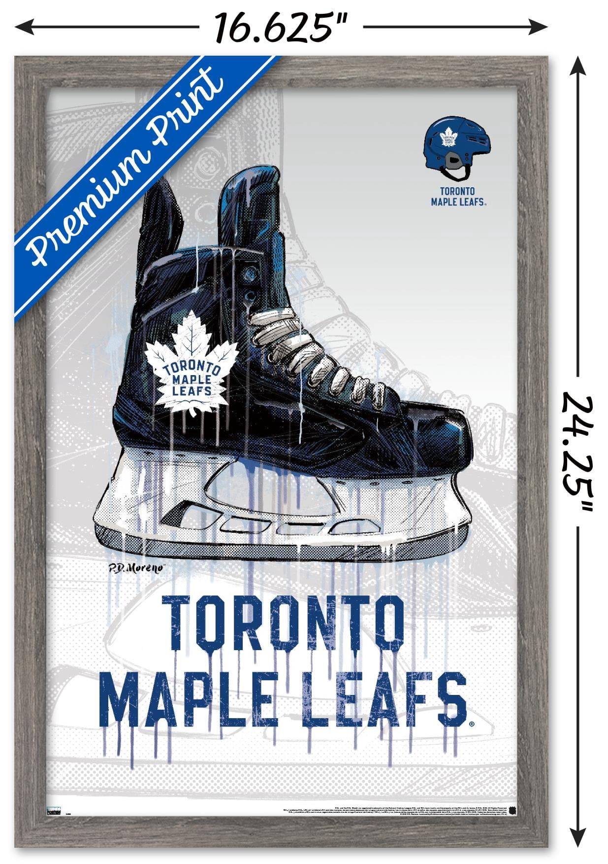 NHL Toronto Maple Leafs - Drip Skate 20 Wall Poster, 14.725" x 22.375", Framed