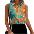 thumbnail image 1 of TaTaai Printed Blouse Lightweight Drape Women's Casual Fashion Lapel Button Sleeveless & Short Sleeve Loose Summer Office Smart-Casual Top Gift, 1 of 6