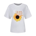 thumbnail image 4 of WZXFASHION T-shirt à Manches Courtes Décontracté Imprimé Col Rond Printemps pour Femmes, Soldes d'Été, 4 of 5