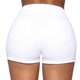 thumbnail image 4 of Pantalones cortos de mujer Slim Fit Levantamiento de cadera Botón elástico Mediados de cintura Dobladillo doblado Pantalones cortos para mujer Blanco XL, 4 of 6