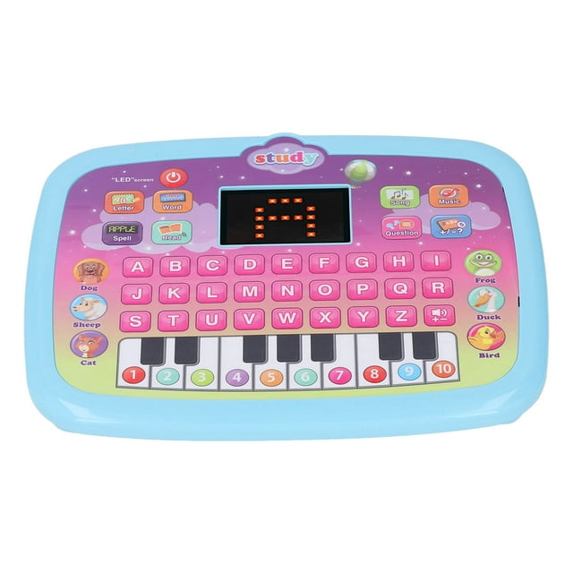 Kids Learning Tablet, LED Screen Kids Talking Tablet Battery Powered ABS For Above 3 Years Old For Home Orange,Blue