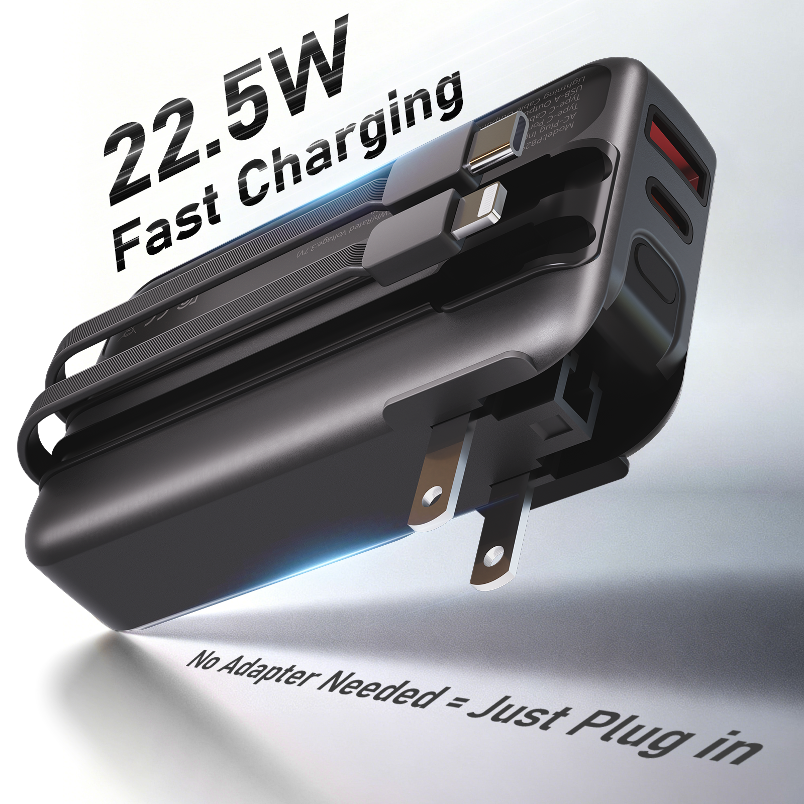 Yelomin 38800mAh Portable Charger with Built-in Cable & AC Plug photo 3