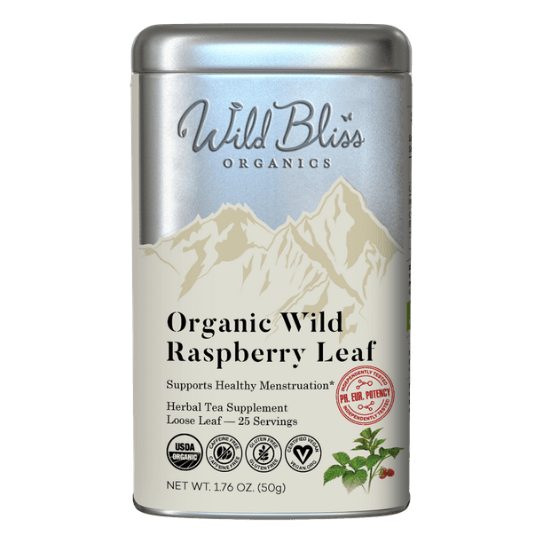 Organic Wild Red Raspberry Leaf Herbal Tea Caffeine Free 25