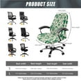 thumbnail image 5 of SCRAWLGOD Cactus Green Beige Comfortable Office Chair Cover with Arm Covers Dustproof High Back Chair Slipcover Non-Slip Breathable Desk Chair Protector, 3 PCS, S, 5 of 7