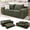 Green, variant on Senfot Queen Size Compressed Memory Foam Sofa, Modern Convertible Couch, Soft Seating for Living Room Apartment Small Space Gray