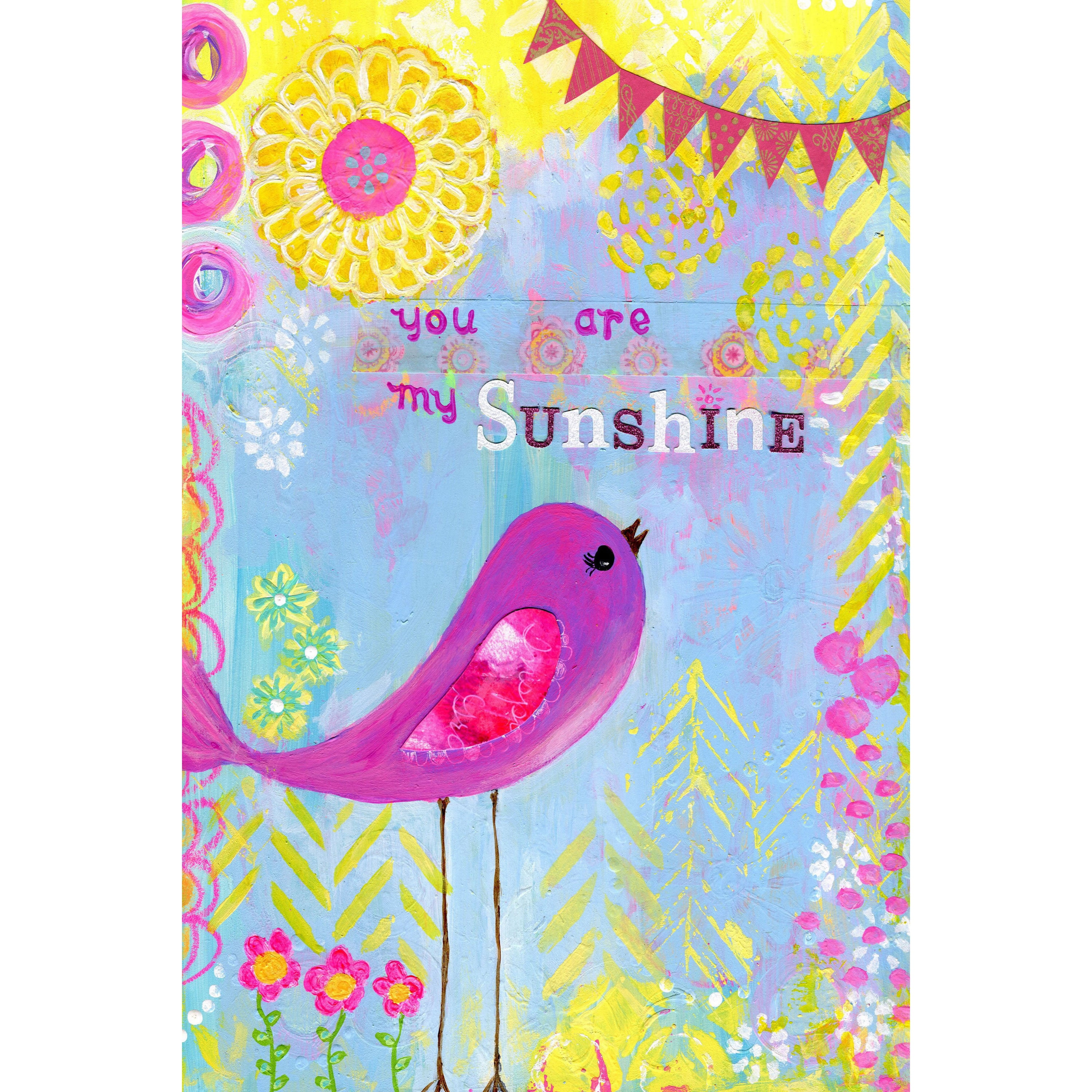 Marmont Hill "Sunshine Purple Bird" by Jill Lambert Painting Print on Wrapped Canvas