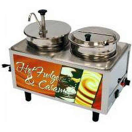 Hot Fudge/Caramel Warmer with 1 Ladle & 1 Stainless Steel Pump
