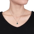 thumbnail image 6 of Everly Women's Created Emerald and Created White Sapphire Teardrop Halo Pendant with Chain, 6 of 9