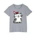 thumbnail image 1 of RXIRUCGD 2025 Vêtements d'Été pour Enfants T-shirt Imprimé Mode Mignon Col Rond Manches Courtes, 1 of 5
