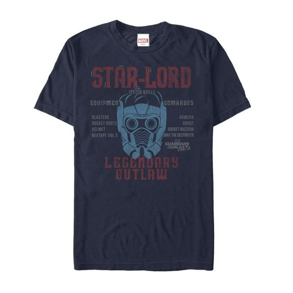 Men's Marvel Guardians of the Galaxy Vol. 2 Star-Lord List Graphic Tee Navy Blue 3X Large