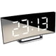 thumbnail image 1 of Reloj despertador digital Reloj electrónico curvo Pantalla LED grande Reloj con espejo Reloj despertador silencioso (pilas no incluidas), 1 of 4