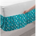 thumbnail image 2 of Turquoise Blue Bed Skirt, Icebergs and Penguins, Elastic Bedskirt Dust Ruffle Wrap Around for Bedding Decor, 4 Sizes, Dark Turquoise Dark Grey, by Ambesonne, 2 of 2