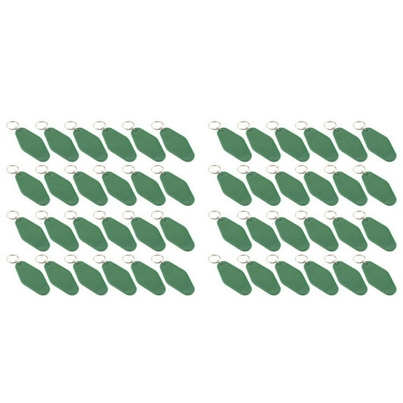 48 Pcs Vintage Motel Keychain DIY Blank Hotel Keychains Heat Transfer Blank Keychains Bulk Sublimation (Green),48 x Motel Keychain,Green