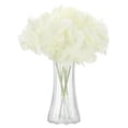 thumbnail image 1 of Uxcell 10 piezas de flores de hortensia artificiales de 16" de seda con tacto real, ramos grandes de hortensia realista para decoración de hogar, cocina, fiesta y boda, blanca, 1 of 7
