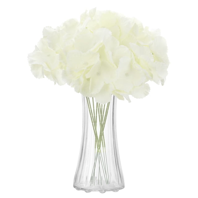 Uxcell 10 piezas de flores de hortensia artificiales de 16" de seda con tacto real, ramos grandes de hortensia realista para decoración de hogar, cocina, fiesta y boda, blanca