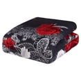thumbnail image 6 of HIG 3D 3 Piece Red And White Rose Reactive Printed Comforter Set, Queen, 6 of 7