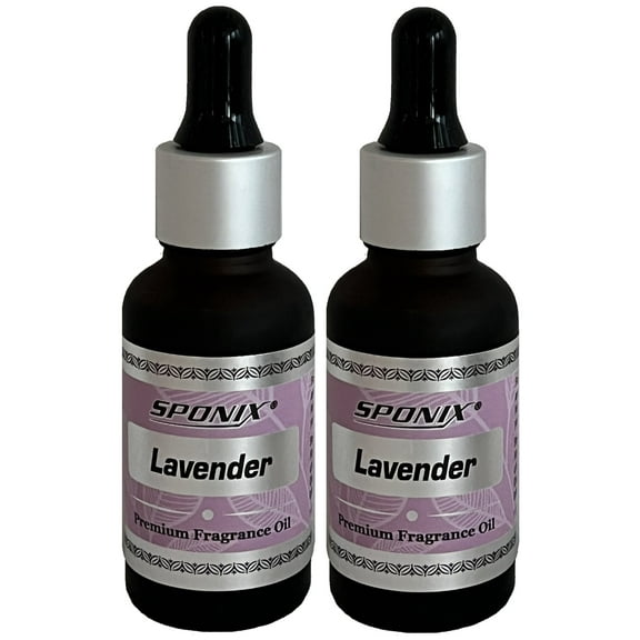 Lavender Fragrance Oil 1 fl oz / 30 ml - Pack of 2 - 100% Pure Organic Aromatic Premium Essential Scented Perfume Oil by Sponix Made in USA
