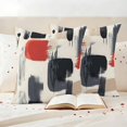 thumbnail image 3 of Black Abstract Outdoor Waterproof Pillow Covers, Geometric Grey Oil Painting Art Decorative Square Throw Pillowcase Sofa Cushion Sham for Patio/Couch/Chair, 20"x20" 2 Pack, 3 of 8