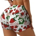 thumbnail image 2 of Strawberry Pattern Workout Shorts For Women Scrunch Butt Lifting Yoga Gym Seamless Booty Biker Shorts Large, 2 of 9