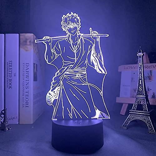 Anime Regalo Gintoki Sakata Lamp Cool 3d Illusion Night Lamp Home Room Decor Upward Lighting Acrylic Led Light Xmas Gift Otaku Glow Desktop Lamps(16