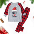 thumbnail image 2 of Odeerbi Christmas Pajamas for Family Holiday Plaid Long Sleeve Family Christmas Pajamas Matching Sets Kids Plaid Printed Loungewear Top Pants Set Two-Piece Sleepwear Xmas PJs Set Red, 2 of 5