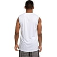 thumbnail image 5 of 5 Pack: Men's Active Dry Fit Moisture Wicking Muscle Sleeveless Athletic Performance Workout Stretch Tank Top Small, White, 5 of 7