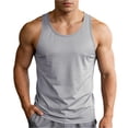thumbnail image 2 of Dresfit Tank Tops Mens Knit Scoop Neck Running Shirts 2026 Summer Sleeveless Beach Loungewear Big and Tall Slim Fit Lightweight Undershirts Men Gray 3XL, 2 of 8