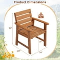 thumbnail image 3 of Costway 2 PCS Patio Hardwood Chair Wood Dining Armchairs Breathable Slatted Seat Garden, 3 of 8