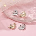 thumbnail image 5 of 1Bag 4Pcs 2 Colors Rack Plating Alloy Rhinestone Pendants Crescent Moon Charms Platinum & Light Gold 16.5x12x3.5mm Hole: 1.6mm 2Pcs/color, 5 of 5