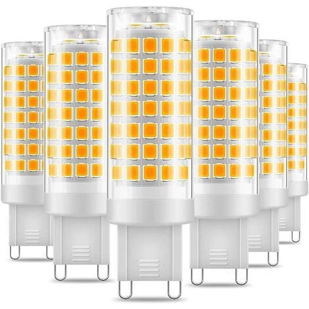 Bombilla LED G9, sin parpadeo, 7 W, luz blanca cálida de 3000 K, 650 lm, ahorro de energía equivalente a luz halógena de 60 W, ángulo de 360 grados, CA 220-240 V, paquete de 6 YOIURT