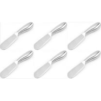Casewin 6-Piece Cheese and Butter Spreader Knives, Spreader Knife Set, One-Piece Stainless Steel, Silver