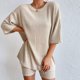thumbnail image 3 of Conjunto de blusa y pantalones cortos para mujer conjunto de pantalones cortos informales para mujer conjunto de pantalones cortos de moda trajes FLhrweasw Nuevo, 3 of 7