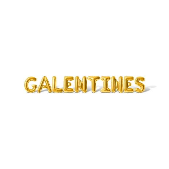 Letter Balloons - GALENTINES 16" Inch Alphabet Letters Foil Mylar Balloon Valentine's Day Party Banner (Gold)