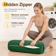 thumbnail image 6 of ROFIEJOX Rectangular Yoga Bolster Pillow, 25" x 12" x 5" Restorative Yoga Cushion with Removable Machine-Washable Velvet Cover and Carry Handle, Green, 6 of 7