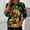 A557 Multicolor, variant on St. Patrick's Day Pullover for Women Quarter Zip Leprechaun Hat and Floating Clovers Print Long Sleeve Sweatshirt Festive Holiday Graphic Top