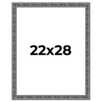 22x28 Frame Silver Black Rustic Sonoma Solid Wood Picture Frame | 1.5 Inch Moulding Width |