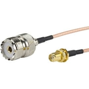 2pcs SMA Female to UHF SO-239 Female Cable Connector Eagles(TM), 6Inch/0.5ft/15cm Handheld Antenna Cable Adapter