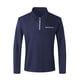 thumbnail image 4 of Men's Long Sleeve Zipper Lapel Shirt Solid Casual Top XL, 4 of 4