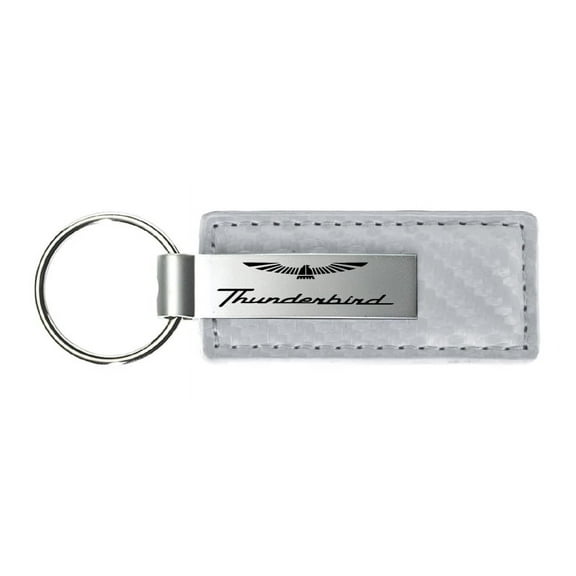 Ford Thunderbird Carbon Fiber Leather Key Chain (White)