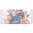 thumbnail image 2 of Cat Strap Flowers Floral Pencil Pen Cosmetic Holder Cup Makeup Brush Holder Desk Accessories Holder Acrylic Organizer for Office School Home, 2 of 7
