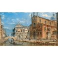 thumbnail image 2 of Giovanni Grubacs 14x10 Black Ornate Wood Framed Double Matted Museum Art Print Titled: Venice, a View of San Zanipolo with the Colleoni Equestrian Monument, 2 of 5