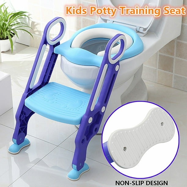 Potty Toilet Training Seat with Step Stool Ladder, NonSlip Kids Toilet