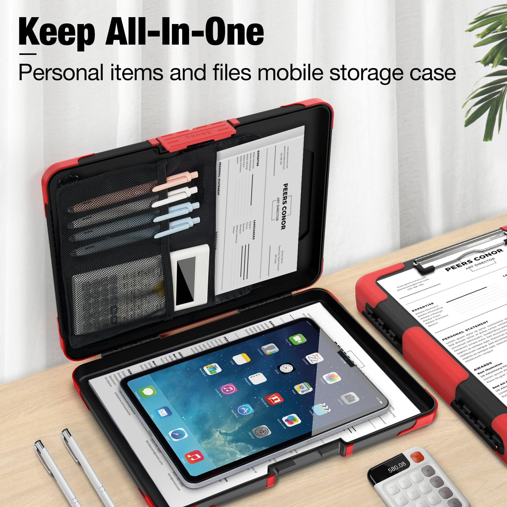 Toughest Clipboard With Storage  Internal Pen Pouch Included Letter/ A4 Size Shockproof Heavy Duty Plastic Clip Boards 8.5x11" High Capacity Clipboards Box Case For Contractor Trucker Driver