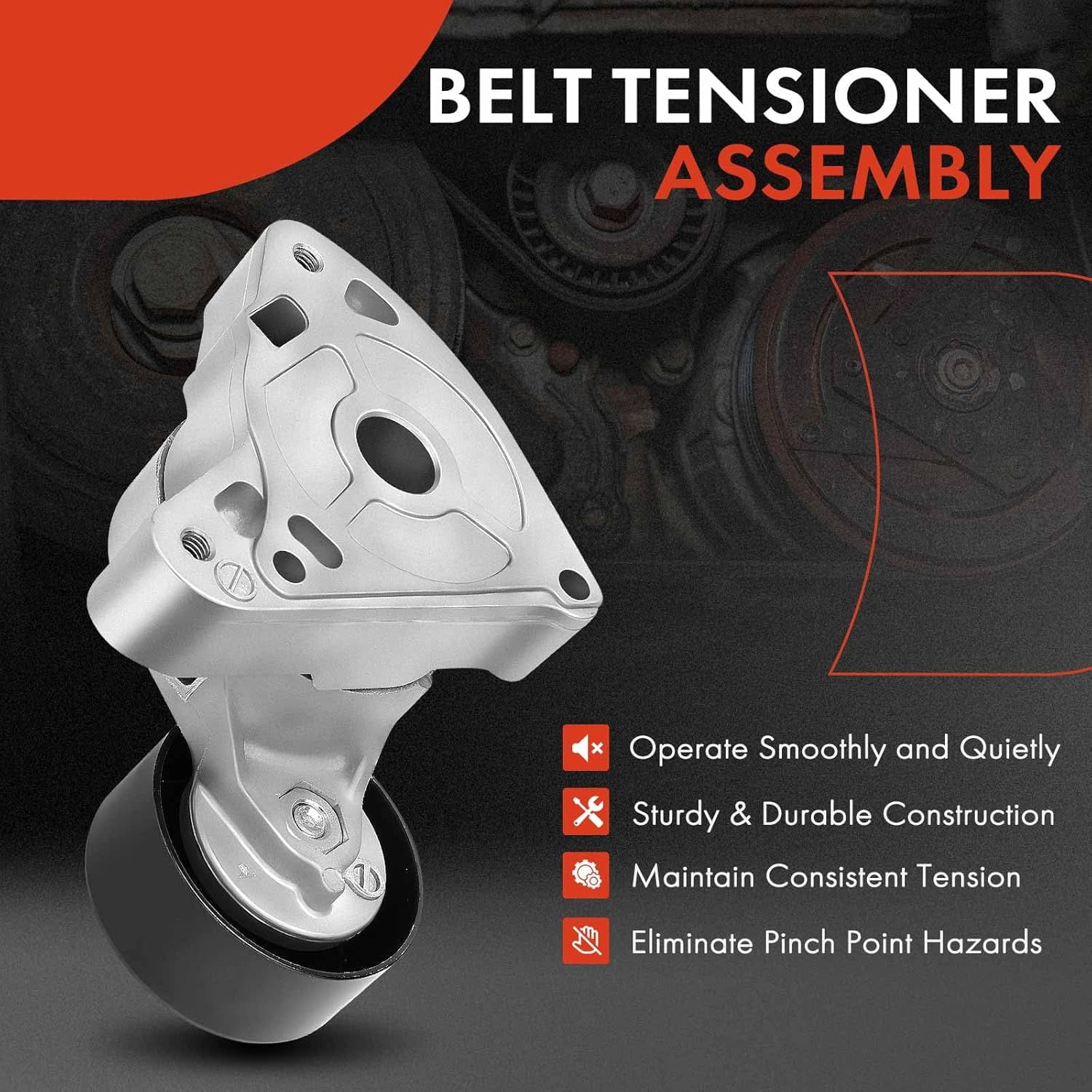 A-Premium Serpentine Belt Tensioner Pulley Assembly Compatible with Honda Accord 2003-2007 Civic 2006-2015 CR-V 2002-2014 Element 2003-2011 2.0L 2.4L
