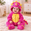 thumbnail image 5 of MEZZALL Boys Girls Jumpsuit Long Sleeve Cartoon Dinosaur Design Hood Romper Clothes Zip Up Onesie One-Pieces, 5 of 8