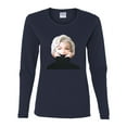 thumbnail image 2 of Wild Bobby, Hip Marilyn Monroe Portrait Classic Beauty Pose, Famous People, Women Graphic Long Sleeve Tee, Navy, Large, 2 of 4