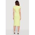 thumbnail image 3 of Women's Striped Rip Knit Cap Sleeve V-Neck Midi Dress, 3 of 3