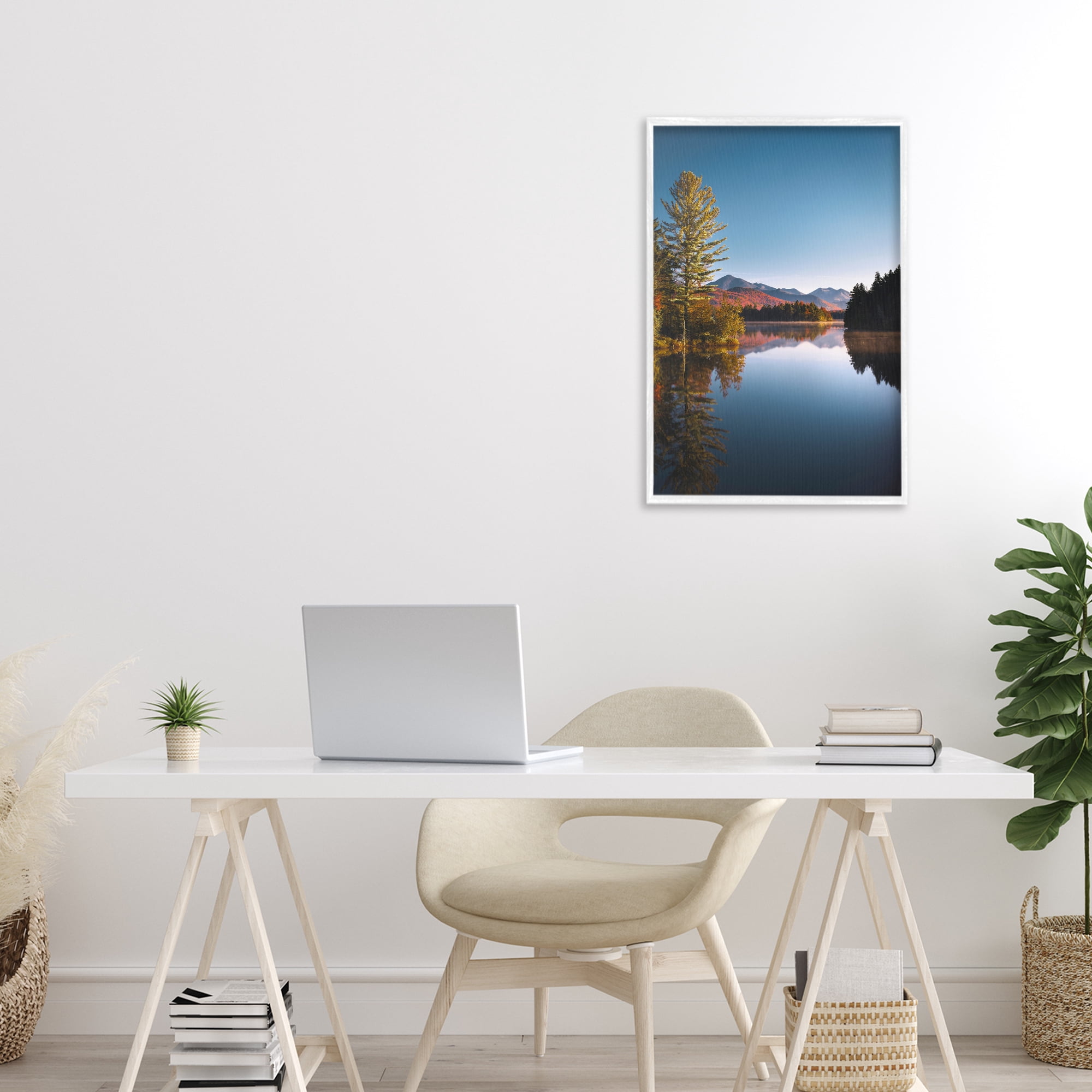 Stupell Industries Autumn Morning Wilderness White Framed Giclee Art, design by Jonathan Zaharek