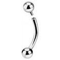 thumbnail image 1 of Eyebrow Ring Internally Threaded Surgical Steel Curved Barbell 14G 16G Cartilage, 1 of 6