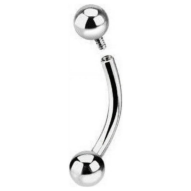 Anneau à Sourcils Fileté Intérieurment Barre Courbée en Acier Chirurgical 14G 16G Cartilage